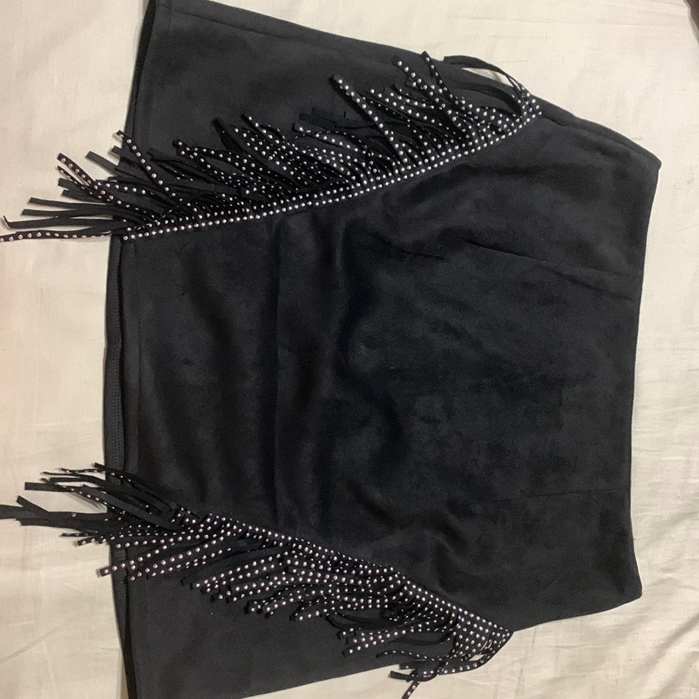 SHEIN suede black skirt